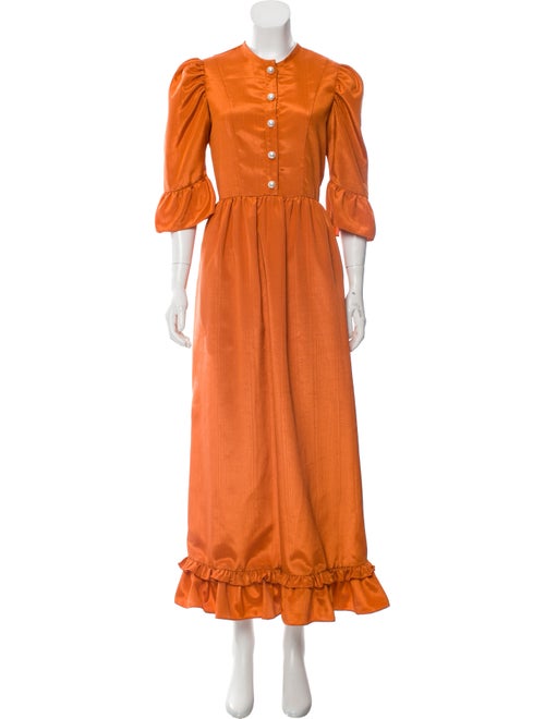 Batsheva Crew Neck Long Dress Orange