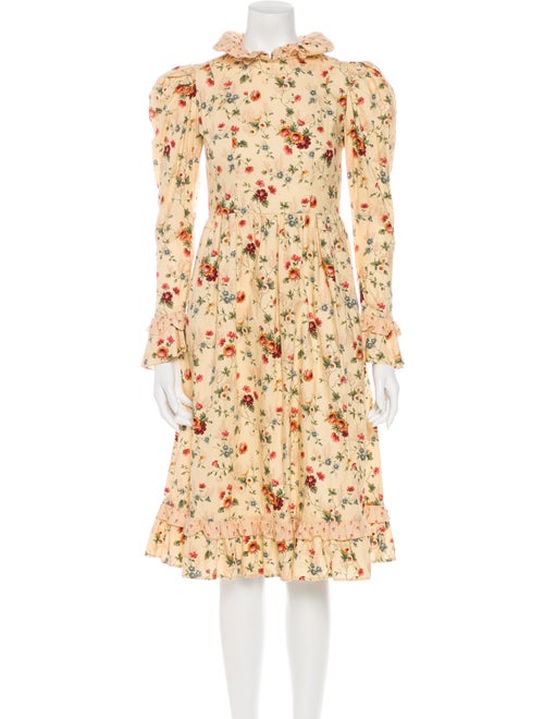 Batsheva Floral Print Knee-Length Dress