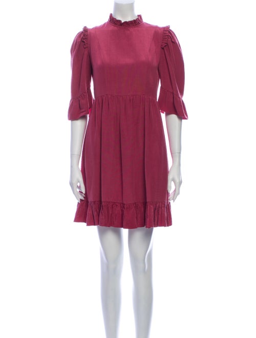 Batsheva Mock Neck Mini Dress Purple