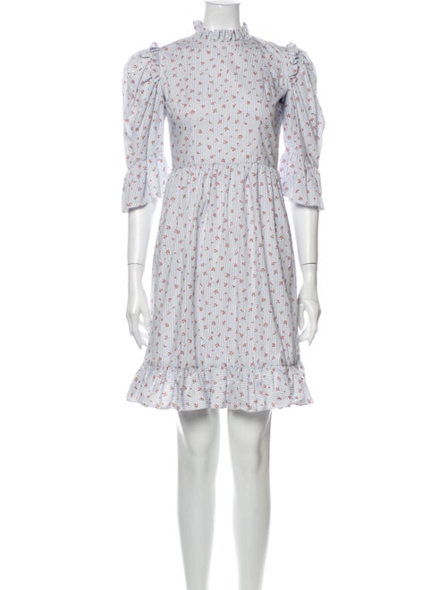 Batsheva Floral Print Mini Dress w/ Tags Blue