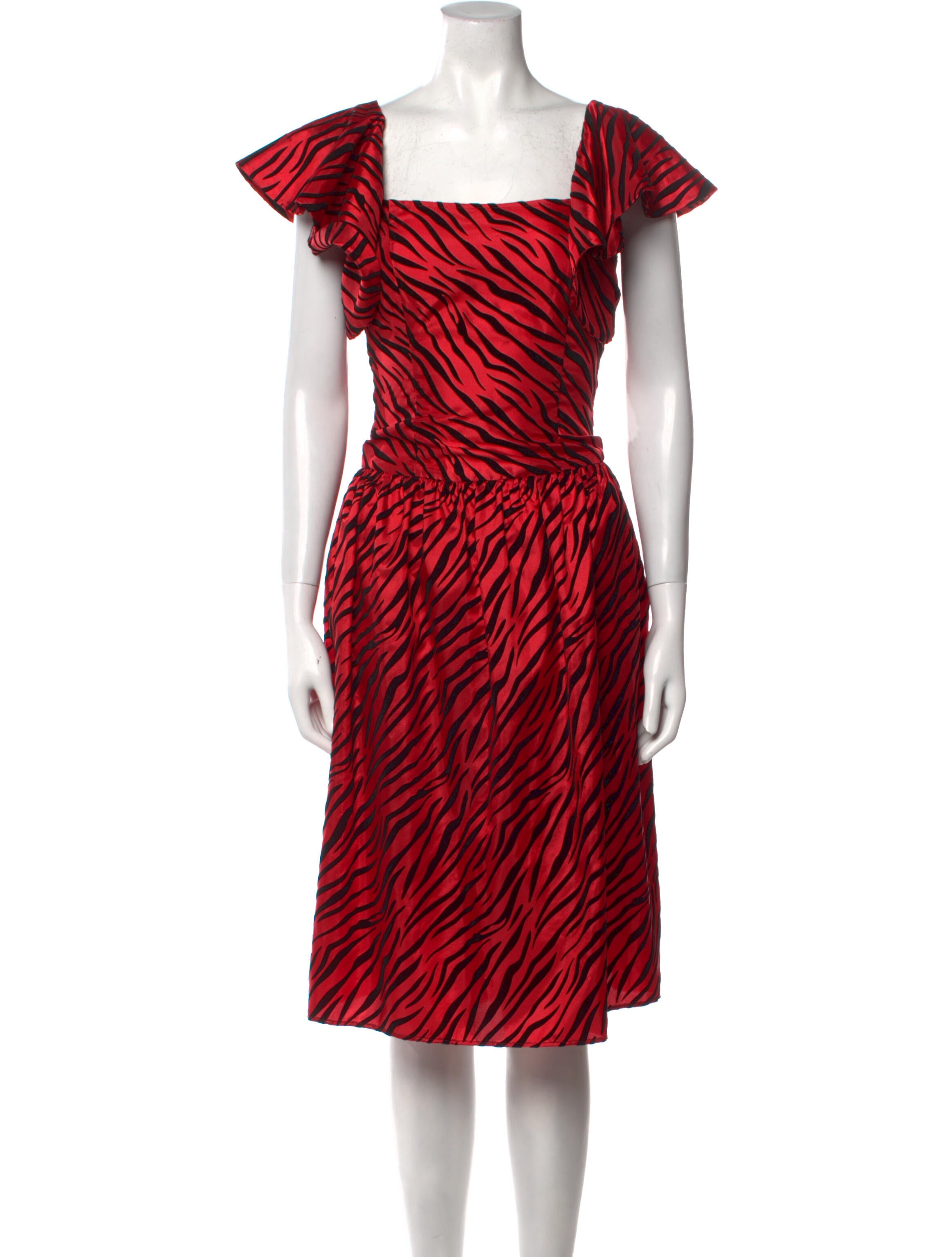 Batsheva Printed Midi Length Dress