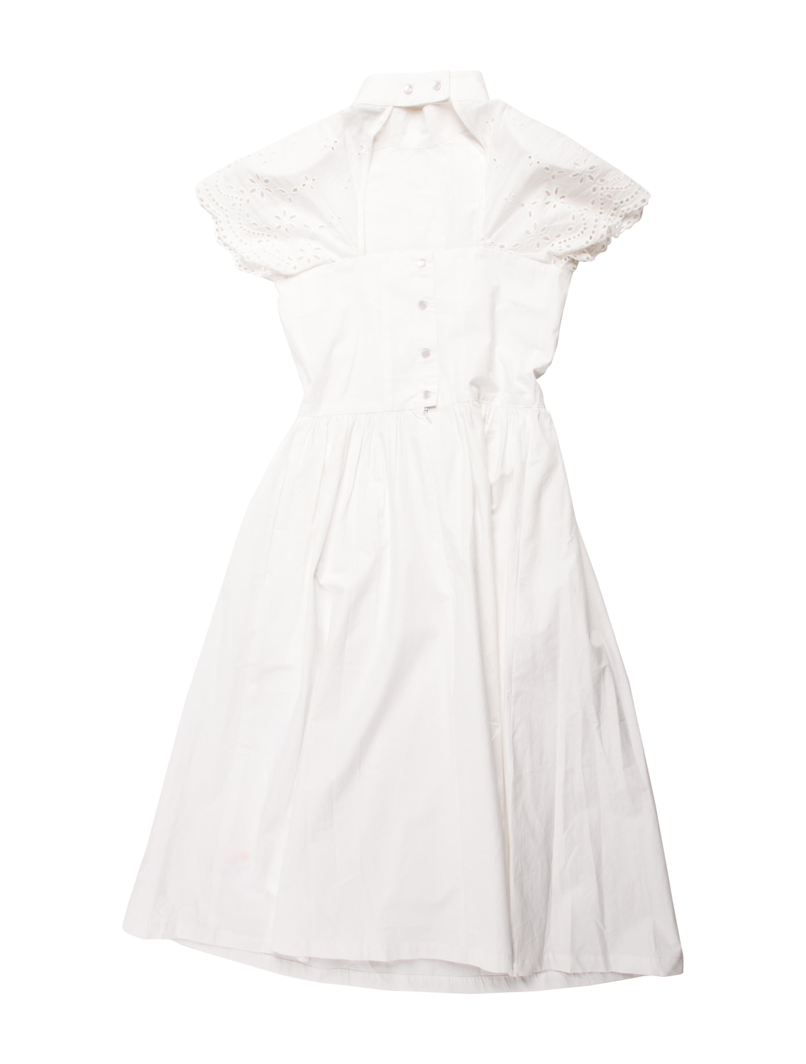 Batsheva Mock Neck KneeLength Dress White Dresses, Clothing