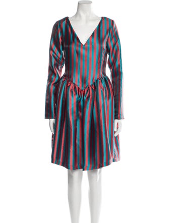 Batsheva Striped Knee-Length Dress