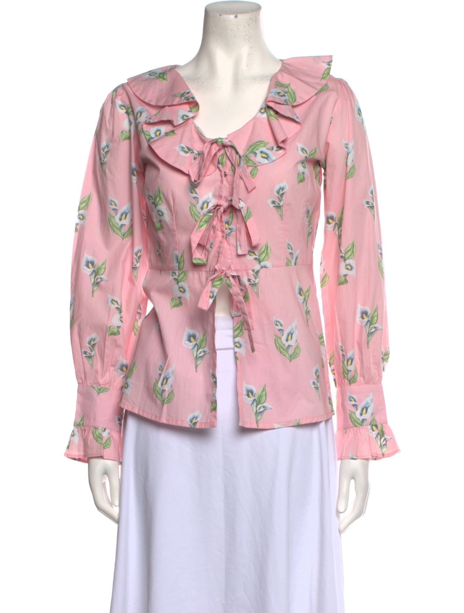 Batsheva Floral Print Long Sleeve Blouse