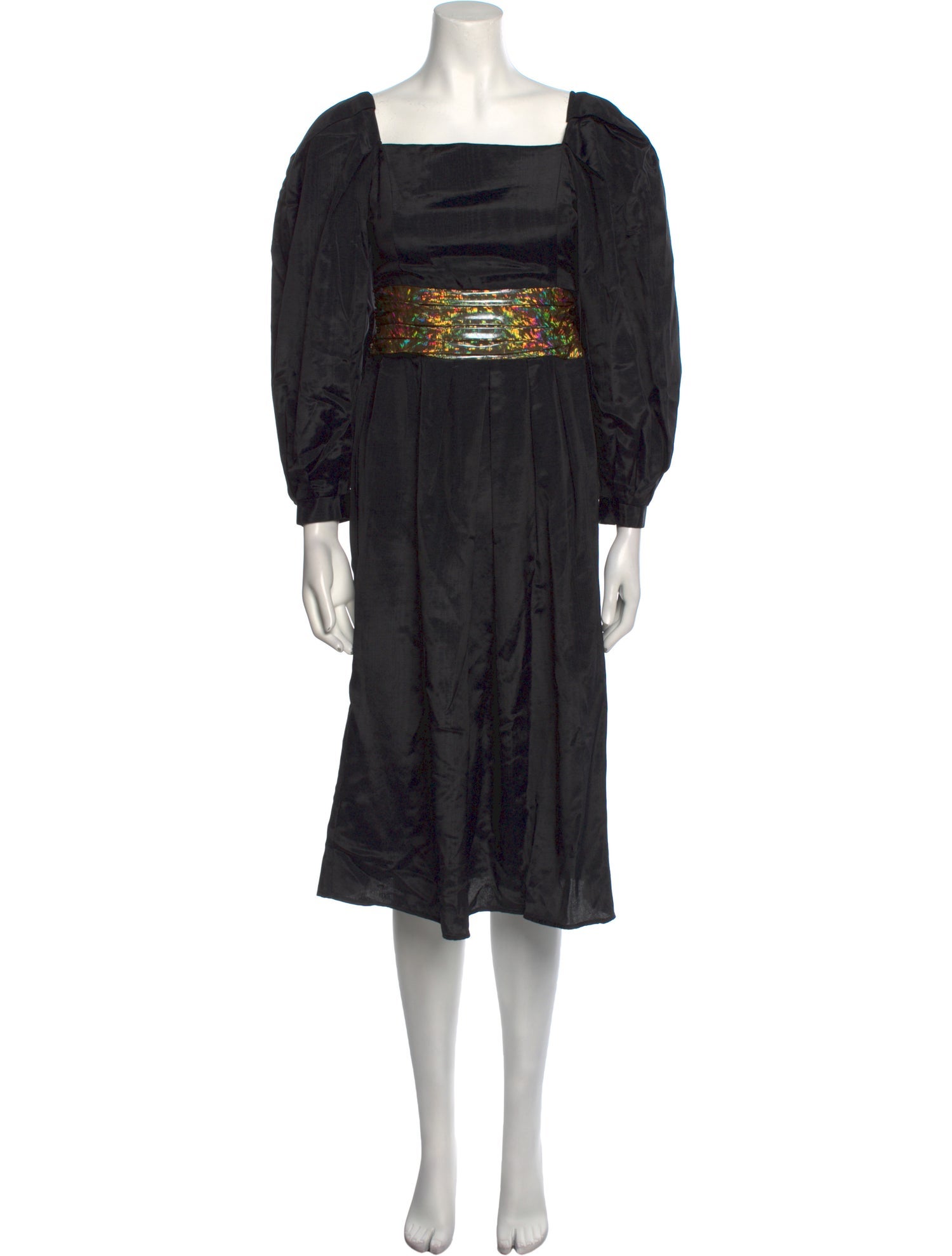 Batsheva Square Neckline Midi Length Dress