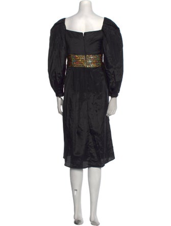 Batsheva Square Neckline Midi Length Dress