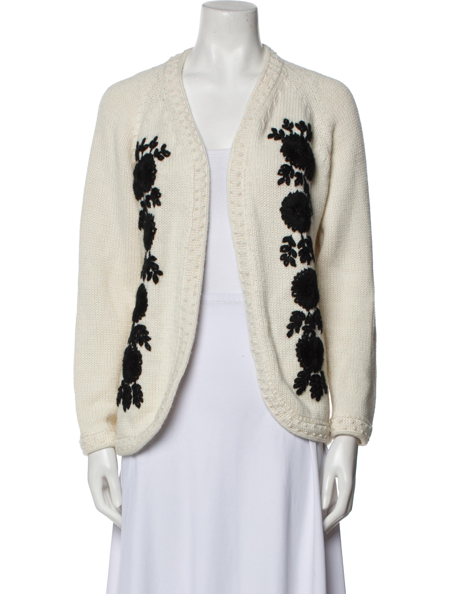 Batsheva Floral Print V-Neck Sweater