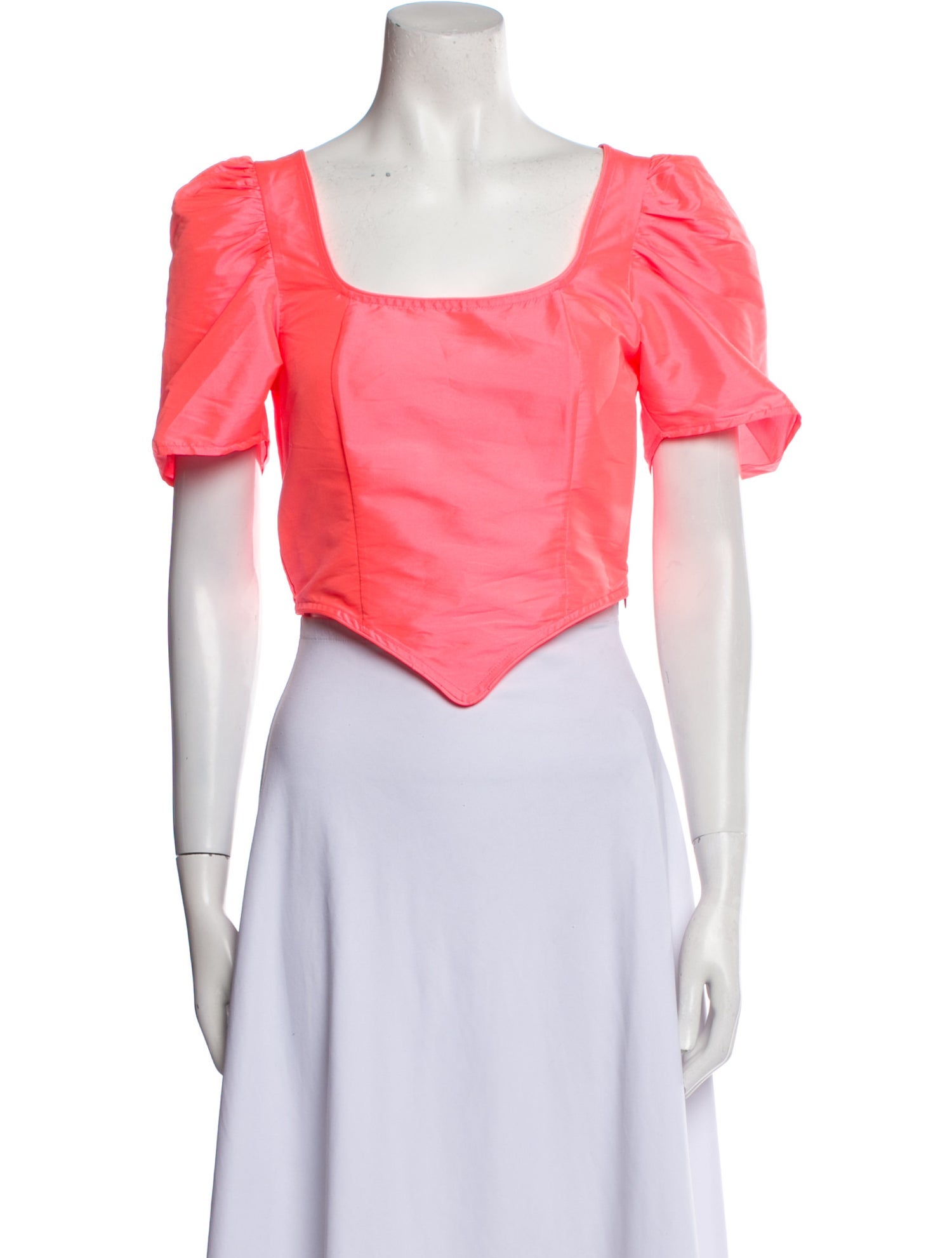 Batsheva Square Neckline Short Sleeve Crop Top