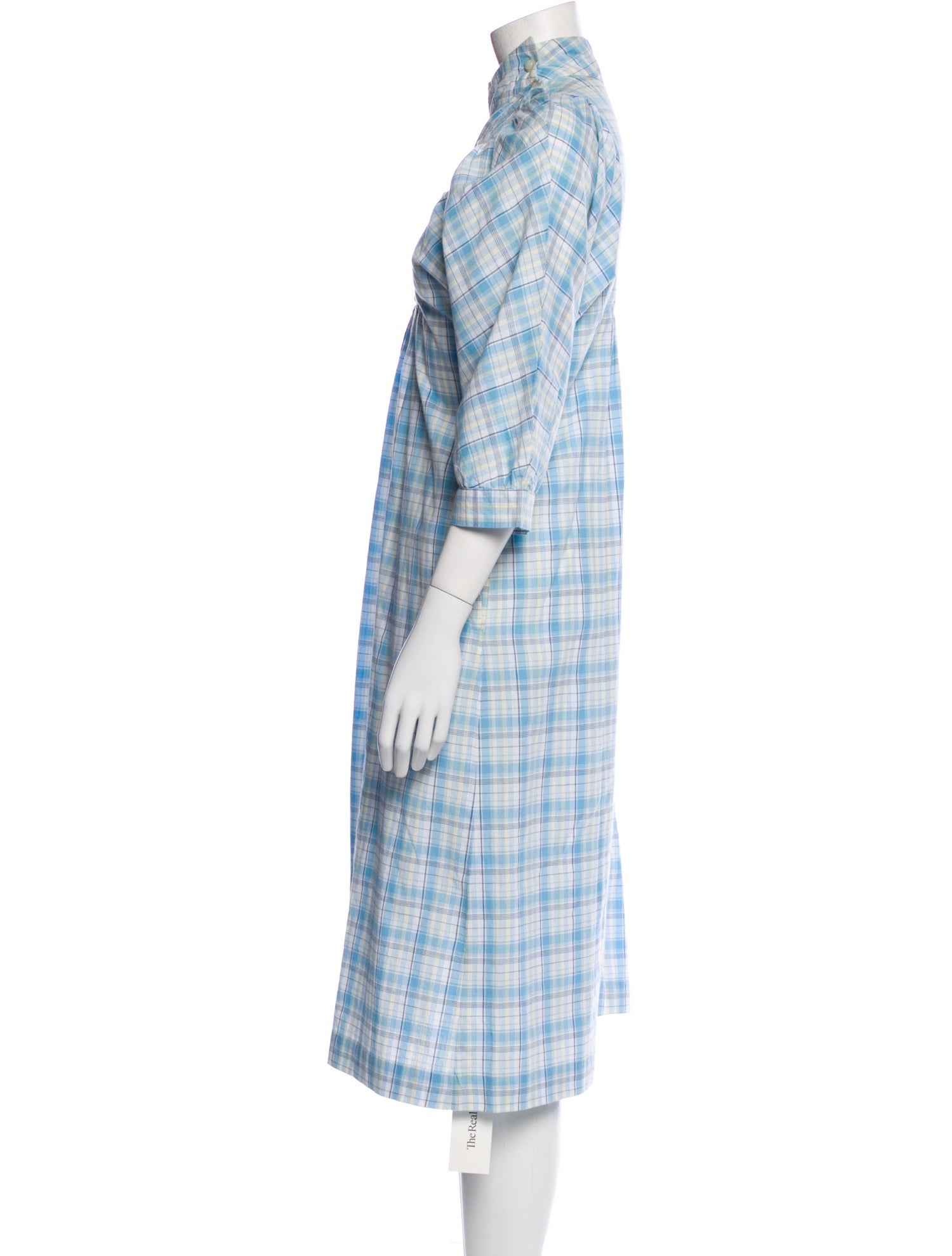 Batsheva Plaid Print Midi Length Dress