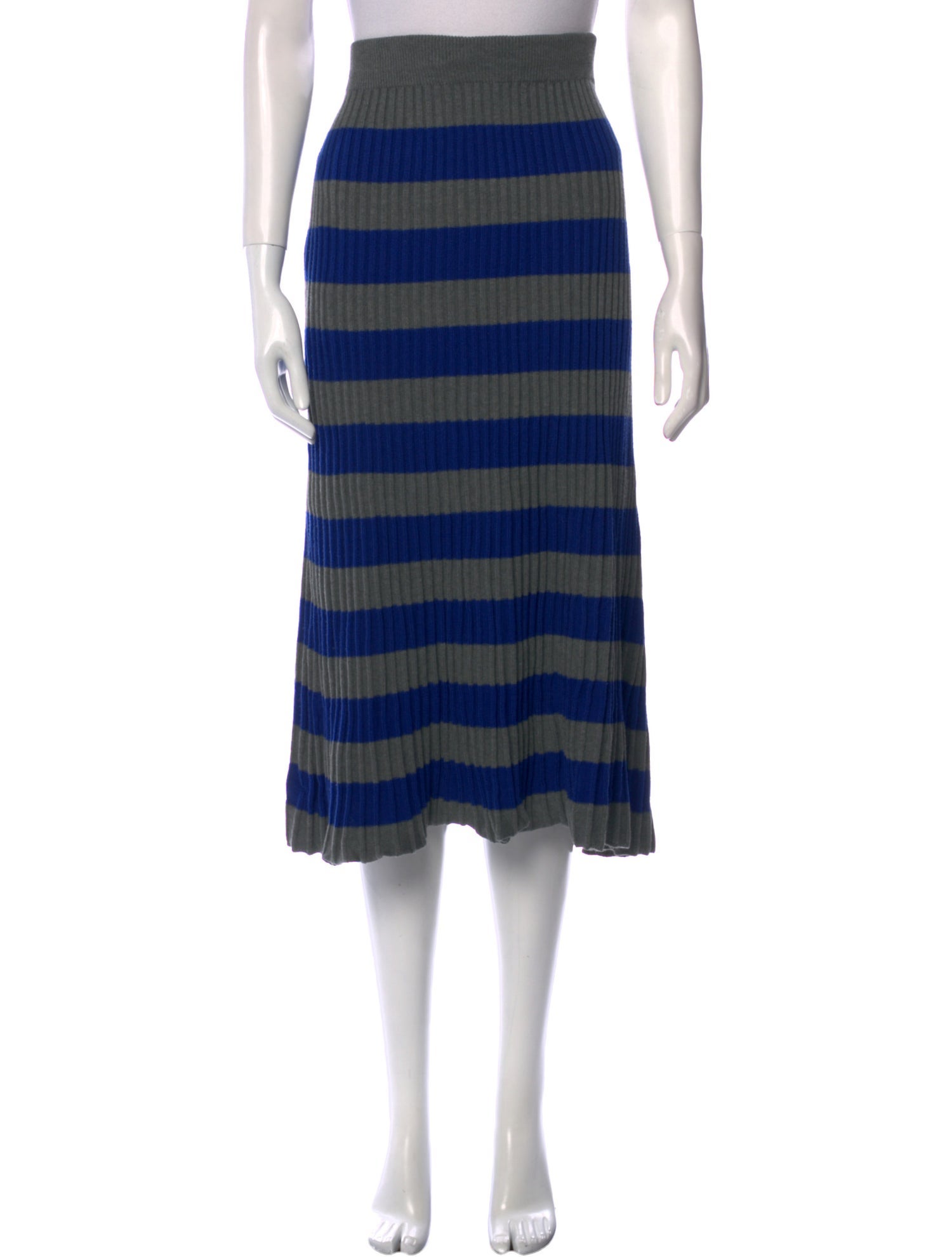 Batsheva Striped Midi Length Skirt