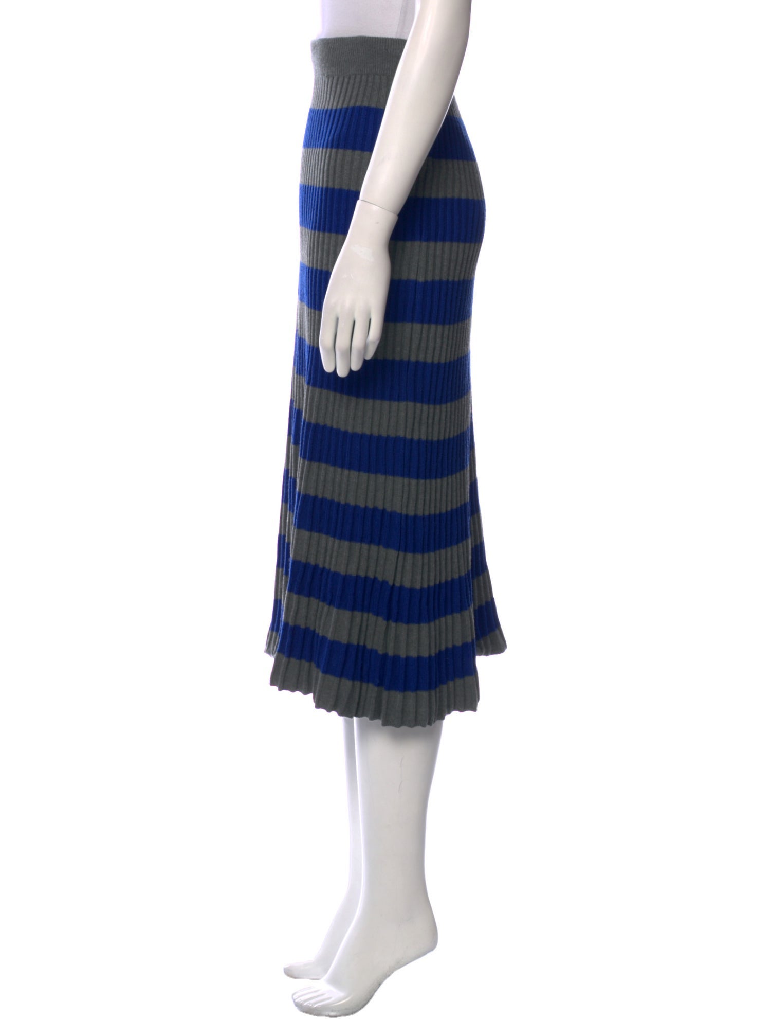 Batsheva Striped Midi Length Skirt