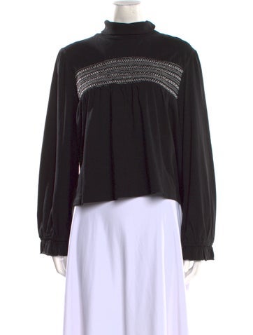 Batsheva Tops Turtleneck Long Sleeve Blouse L