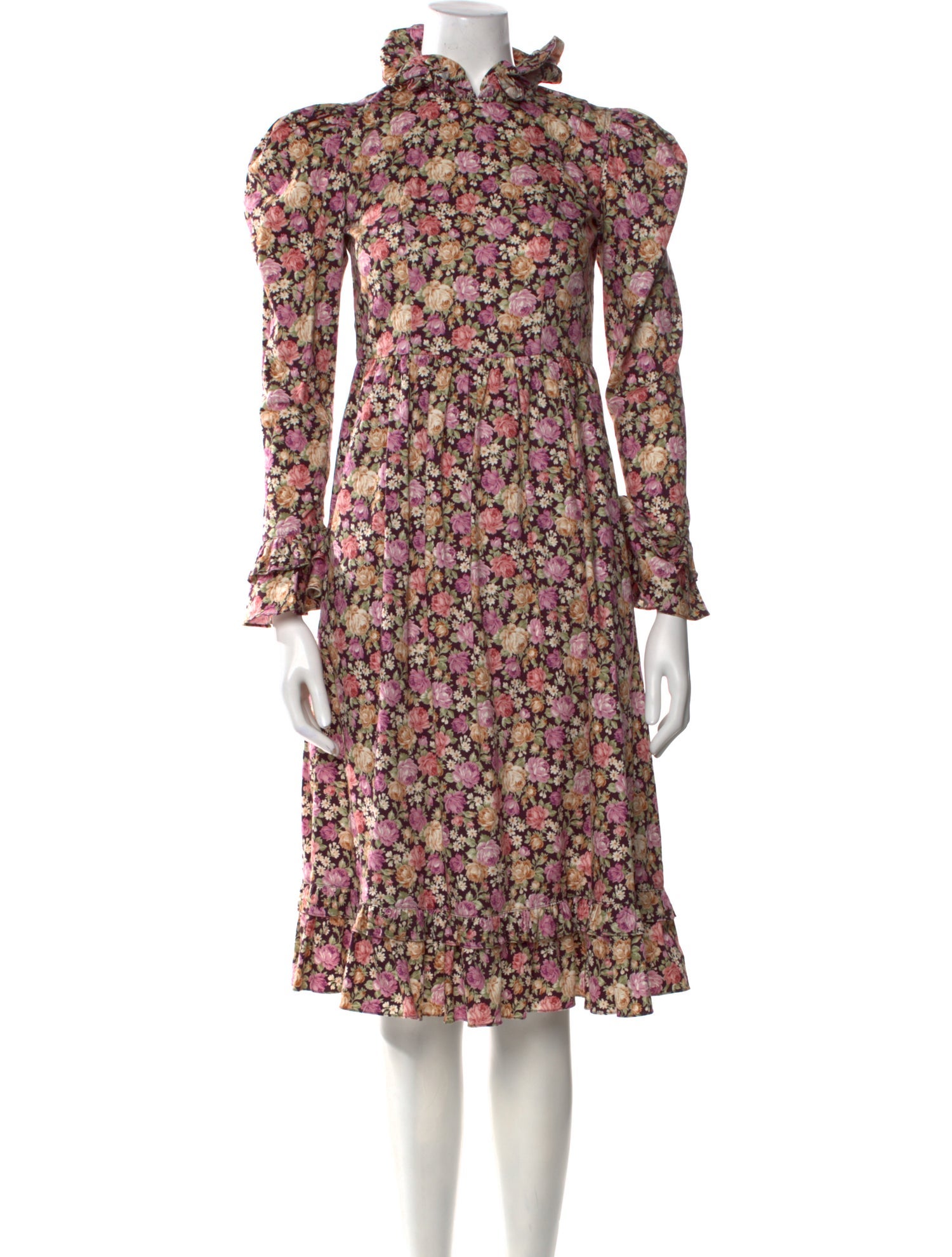 Batsheva Floral Print Knee-Length Dress