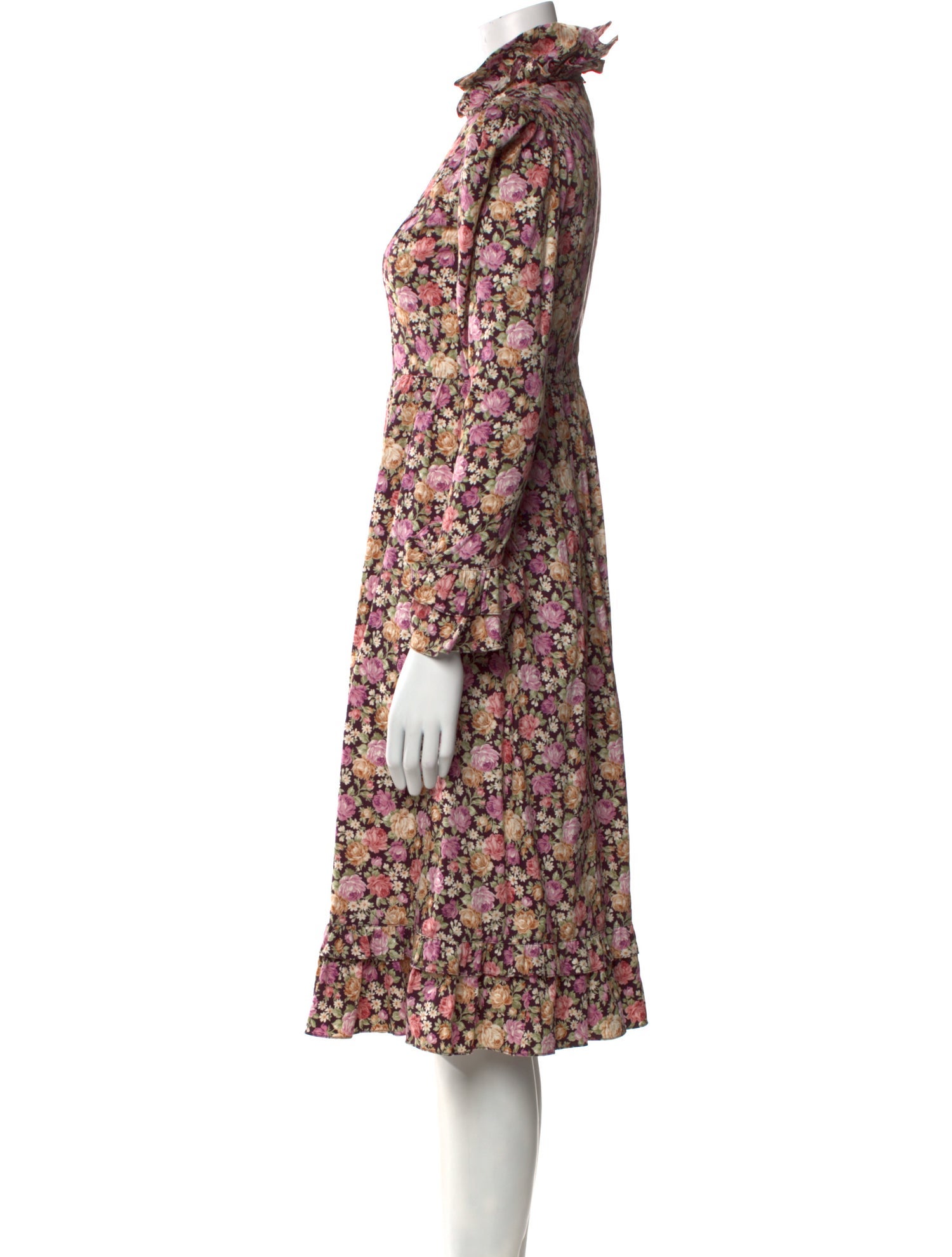 Batsheva Floral Print Knee-Length Dress