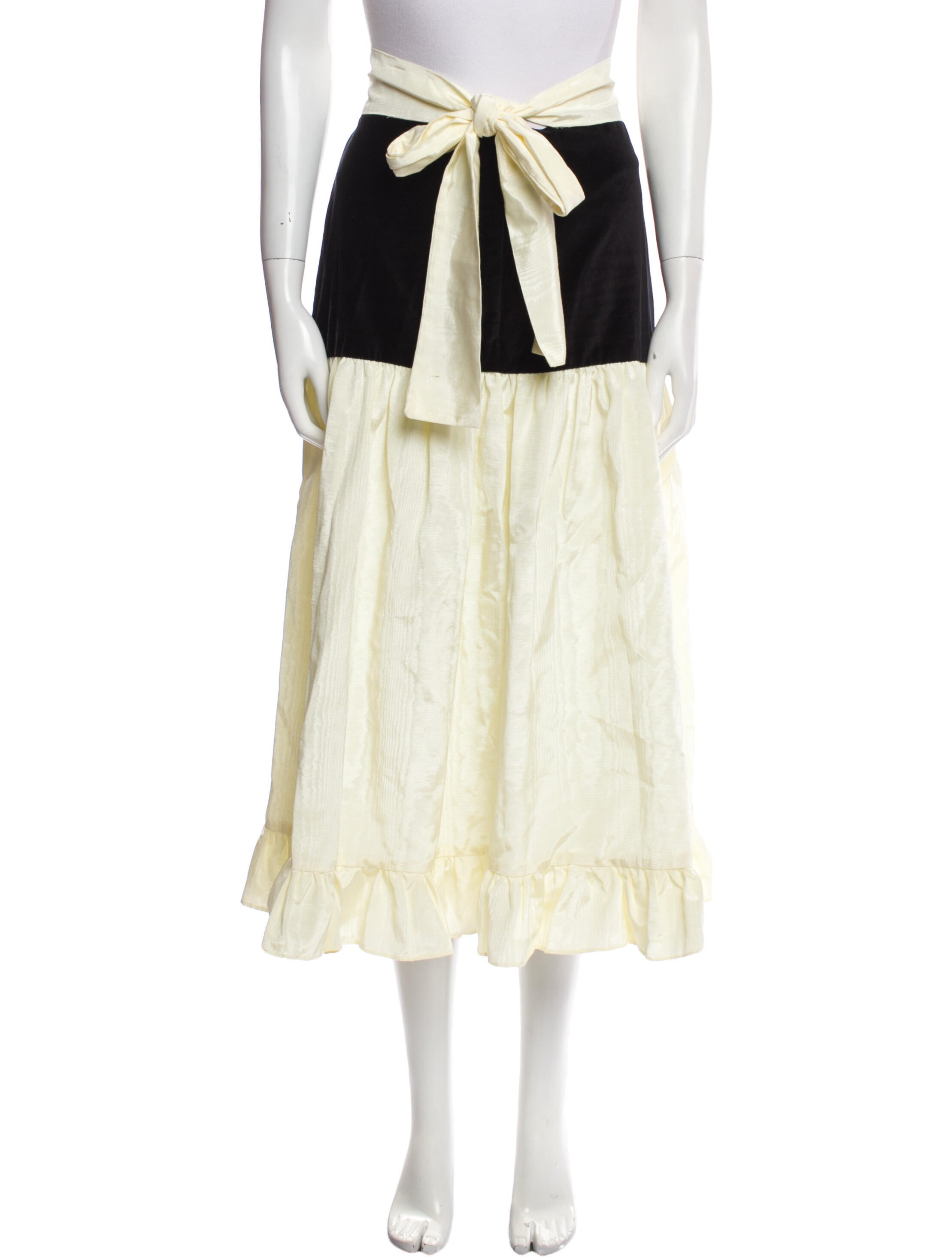 Batsheva Colorblock Pattern Midi Length Skirt