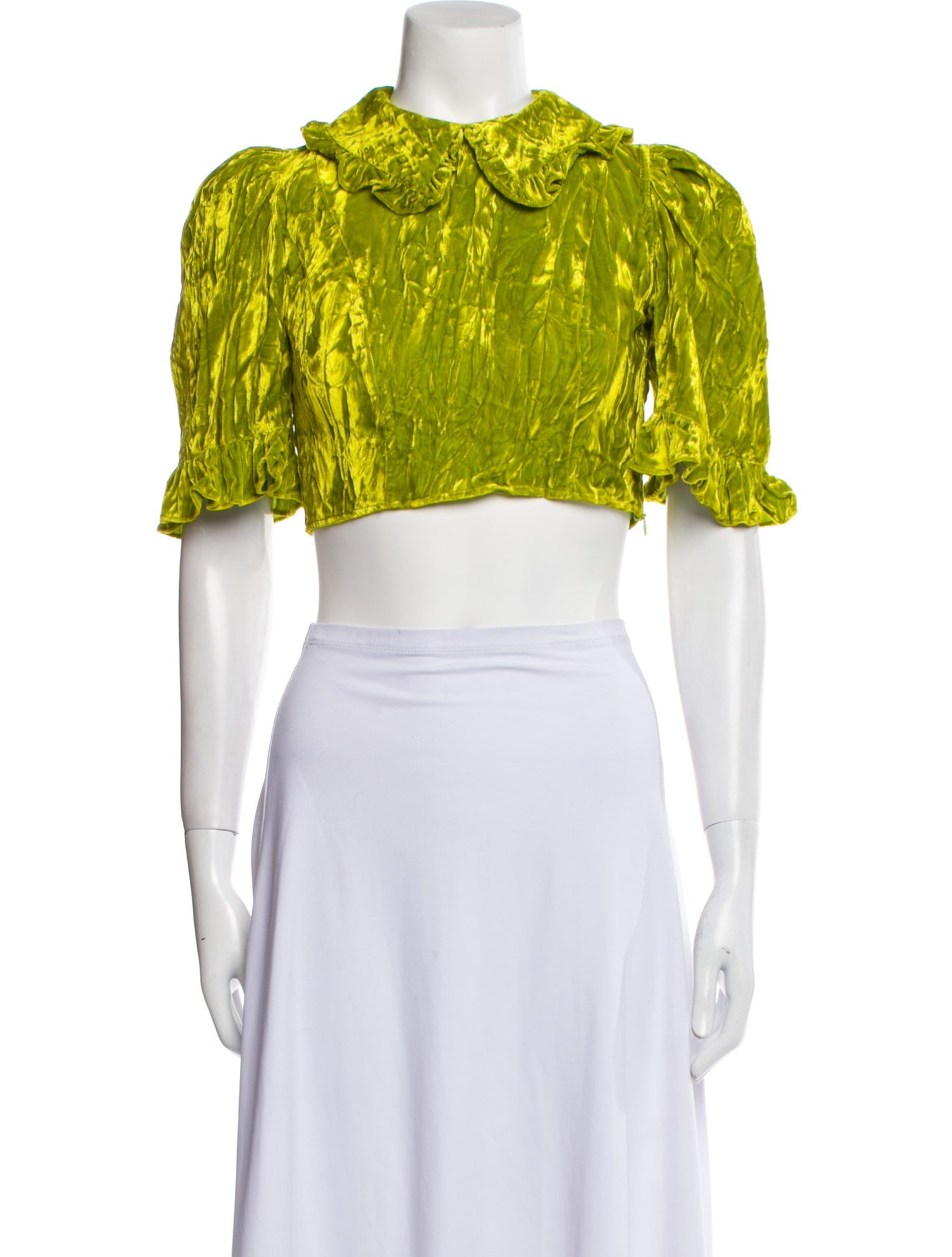 Batsheva Velvet Short Sleeve Crop Top w/ Tags