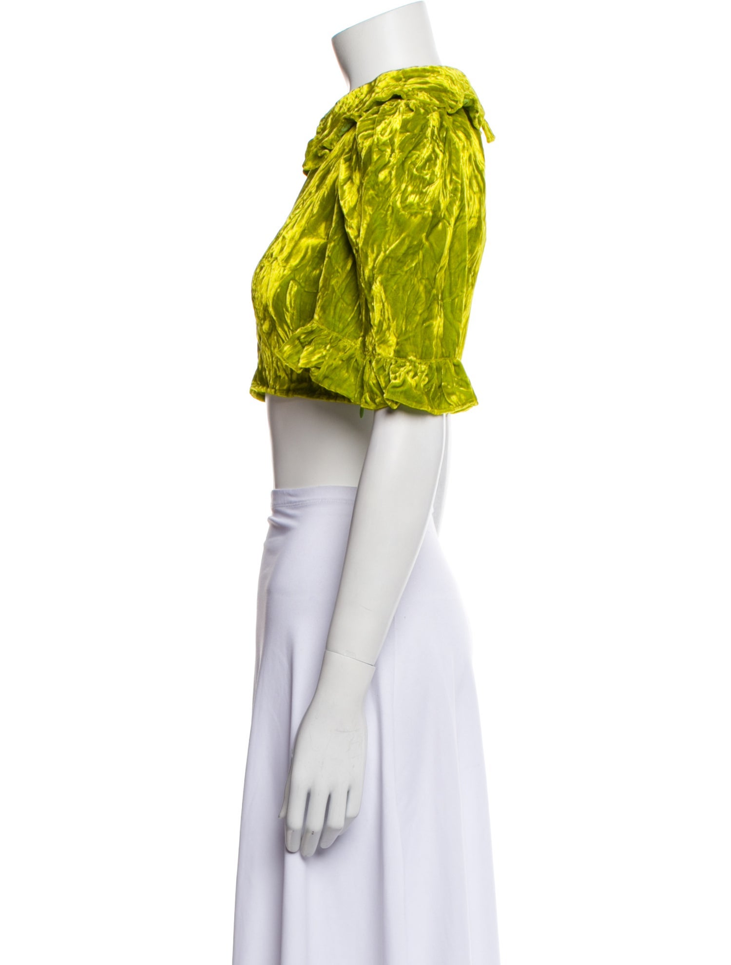 Batsheva Velvet Short Sleeve Crop Top w/ Tags