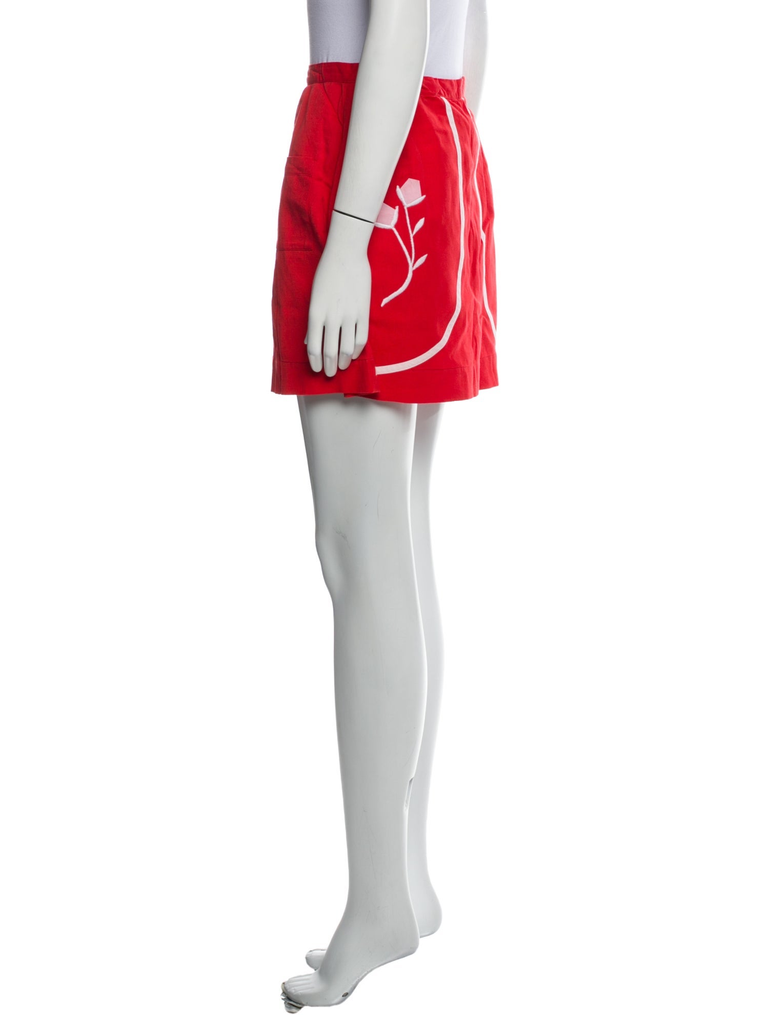 Batsheva Embroidered Accent Mini Skirt