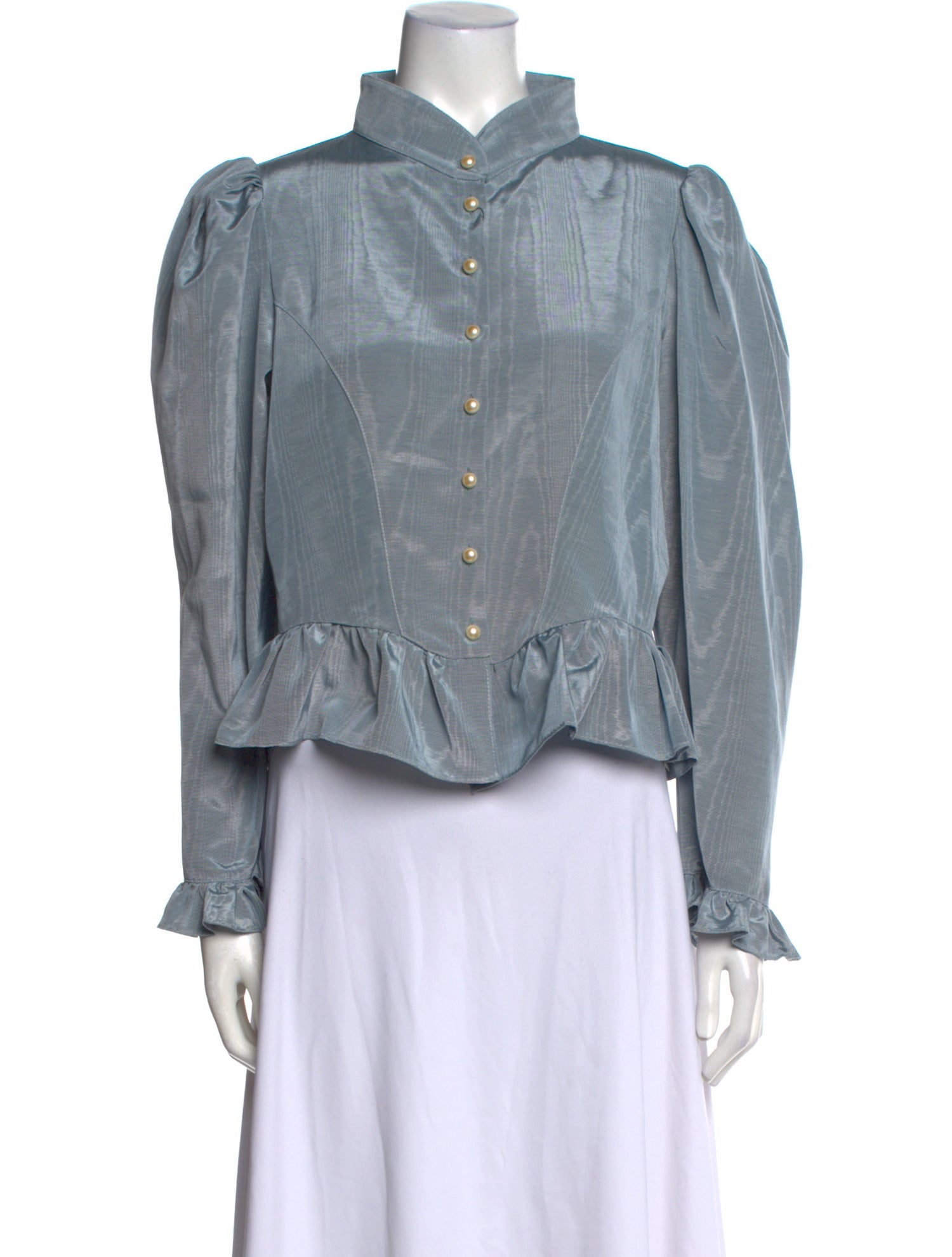 Batsheva Mock Neck Long Sleeve Button-Up Top w/ Tags