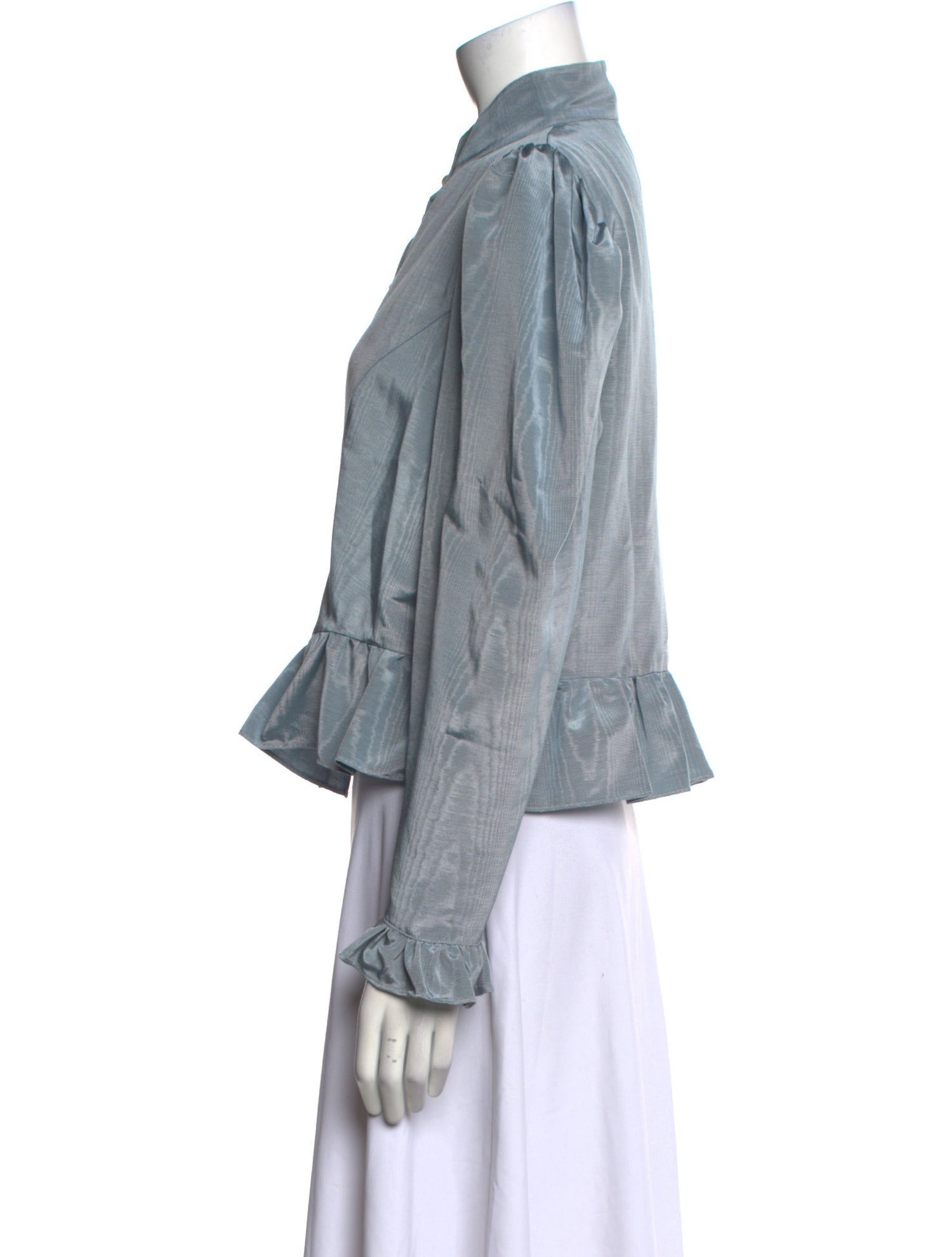 Batsheva Mock Neck Long Sleeve Button-Up Top w/ Tags