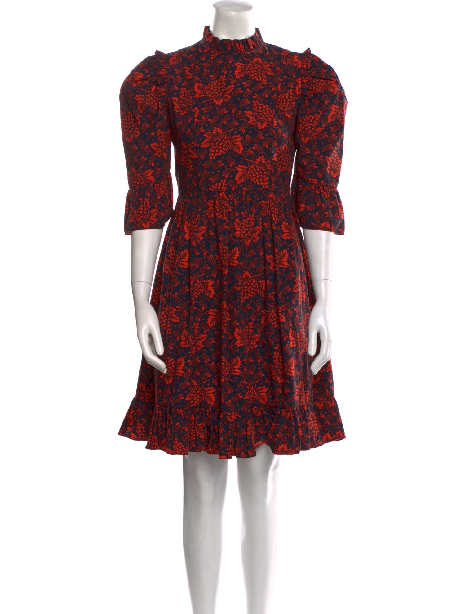 Batsheva Floral Print Knee-Length Dress