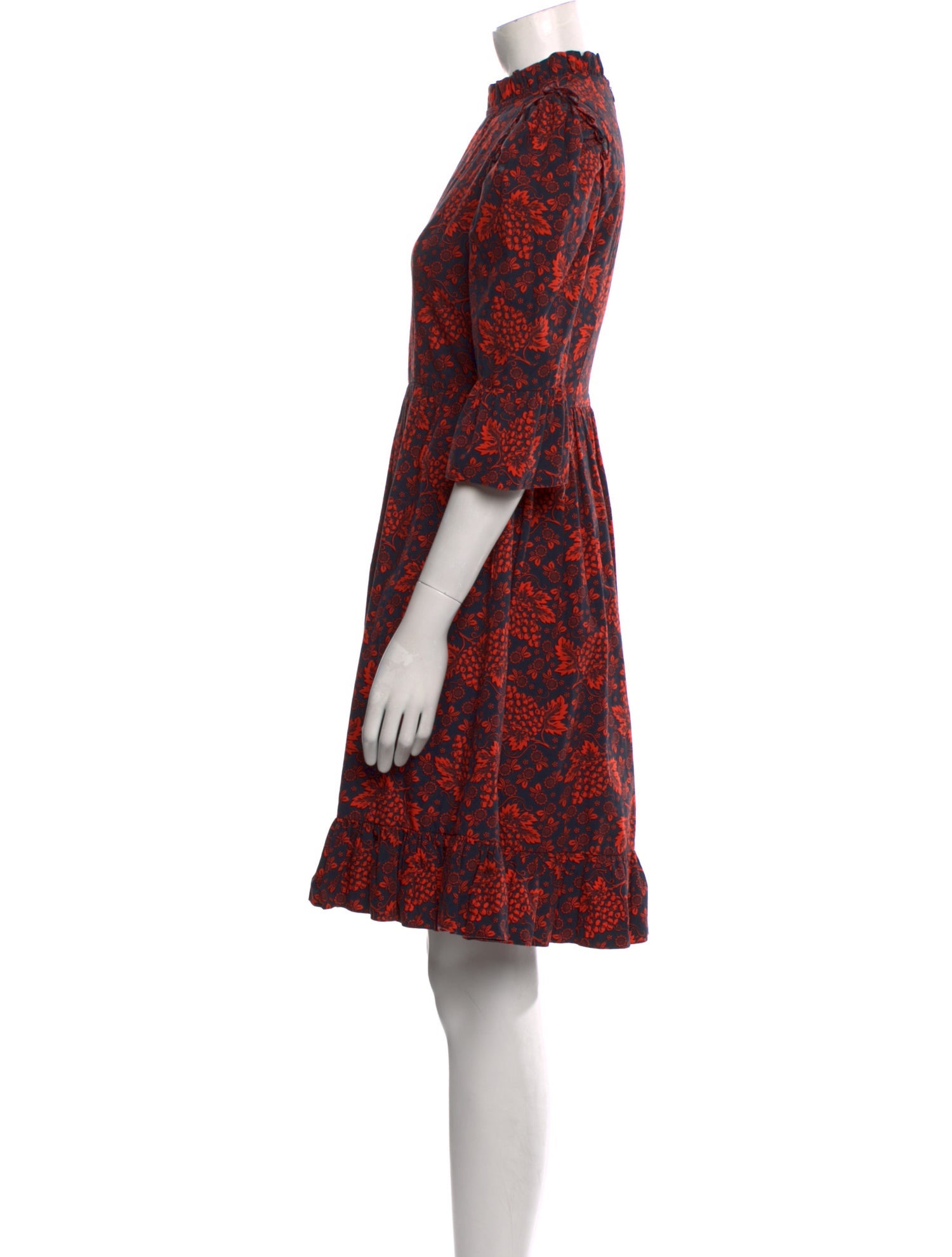 Batsheva Floral Print Knee-Length Dress