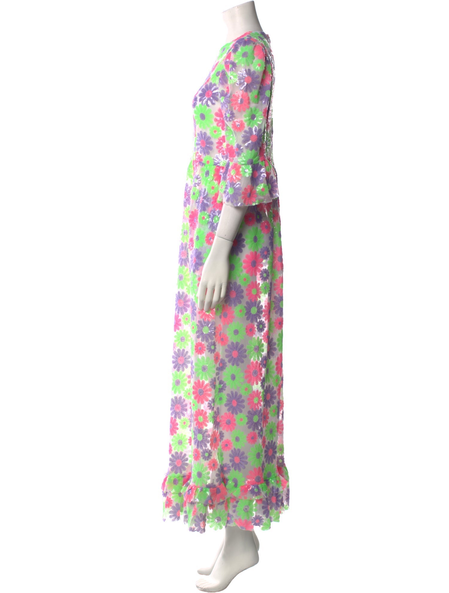 Batsheva Floral Print Long Dress