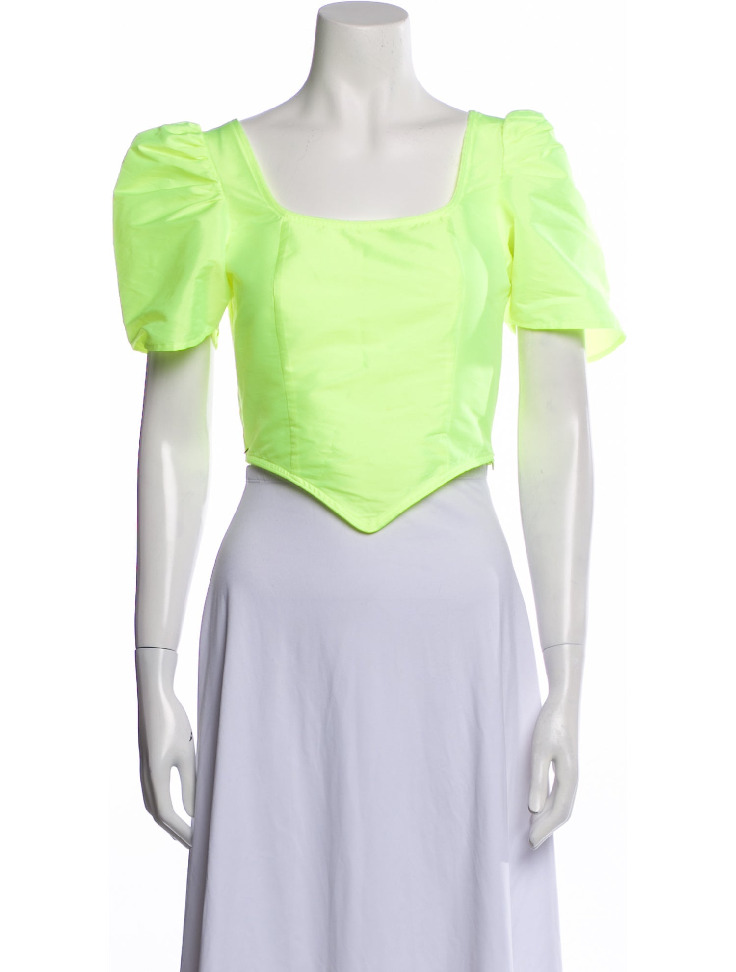 Batsheva Square Neckline Short Sleeve Crop Top