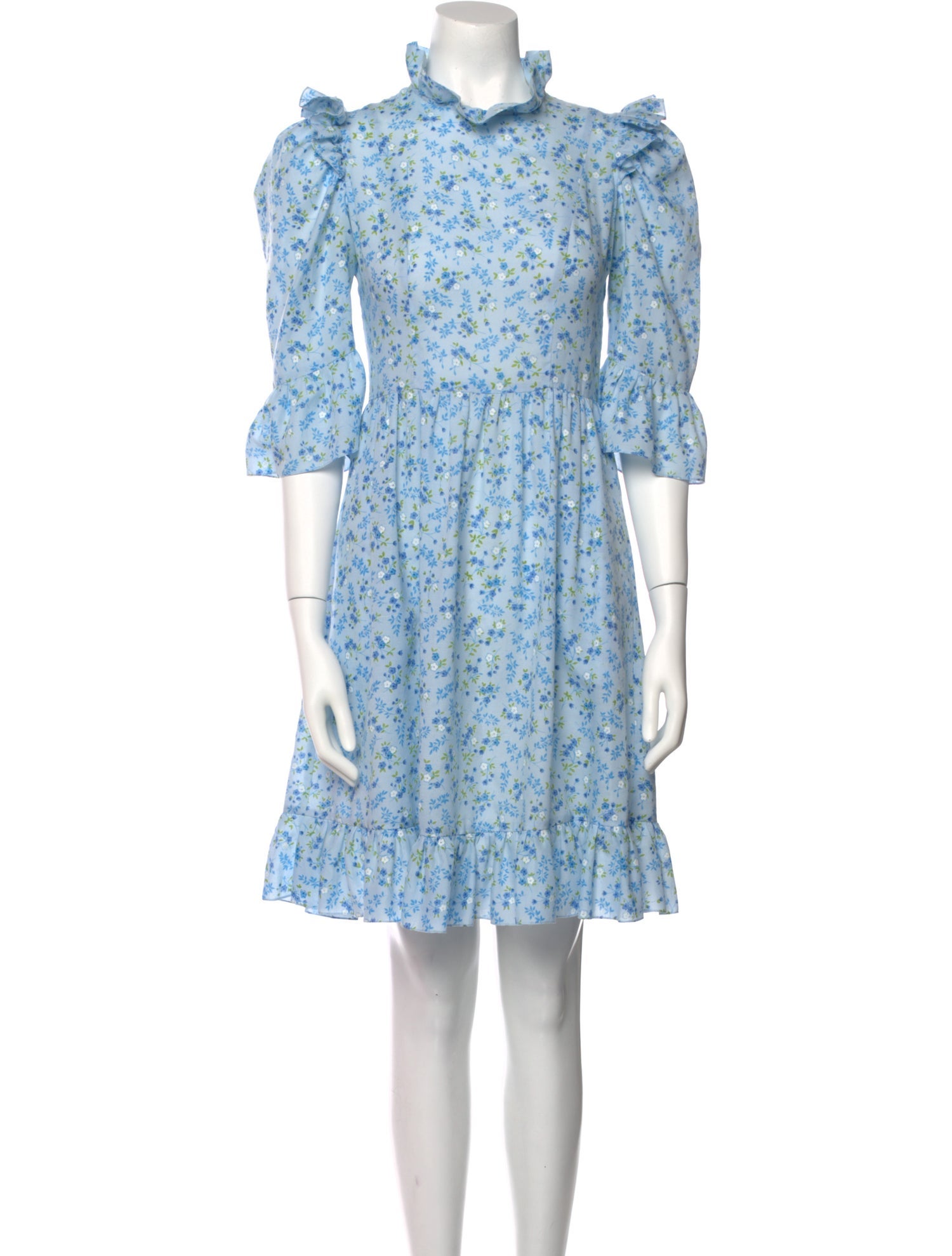 Batsheva Floral Print Knee-Length Dress