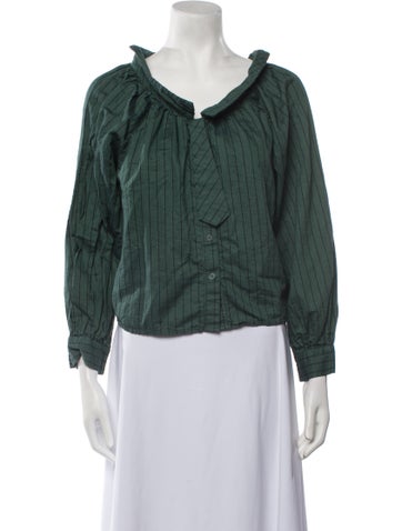 Batsheva Tops Cowl Neck Long Sleeve Blouse M