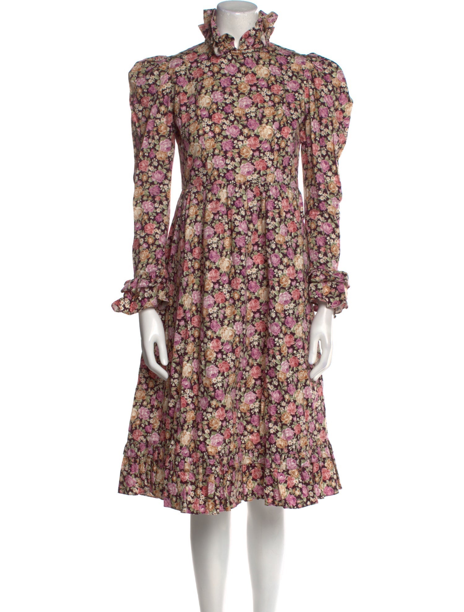 Batsheva Floral Print Knee-Length Dress