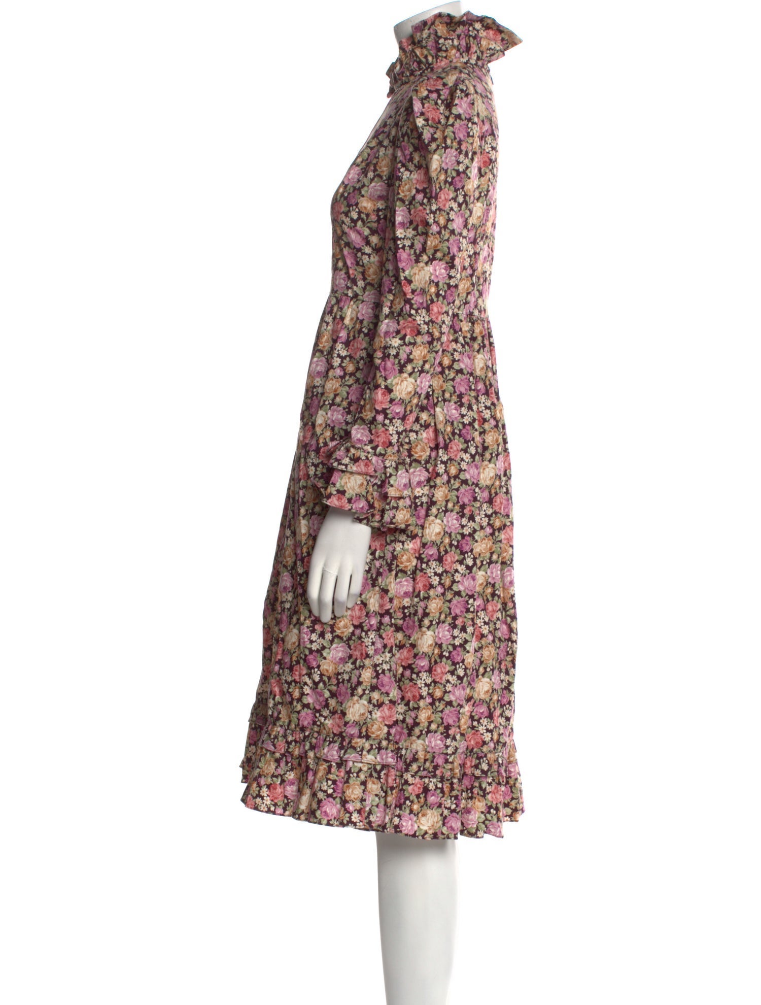 Batsheva Floral Print Knee-Length Dress