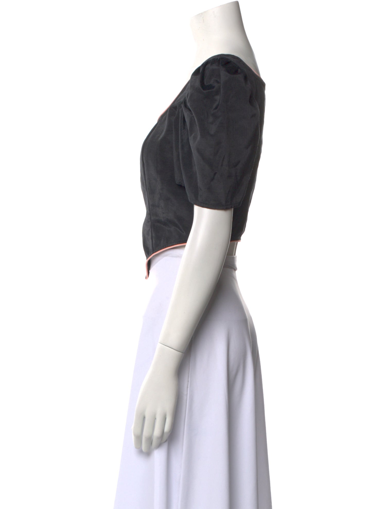 Batsheva Square Neckline Short Sleeve Crop Top