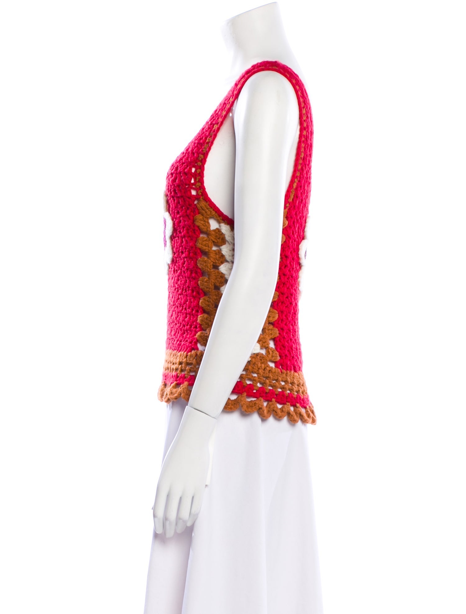 Batsheva Lace Pattern Square Neckline Crop Top