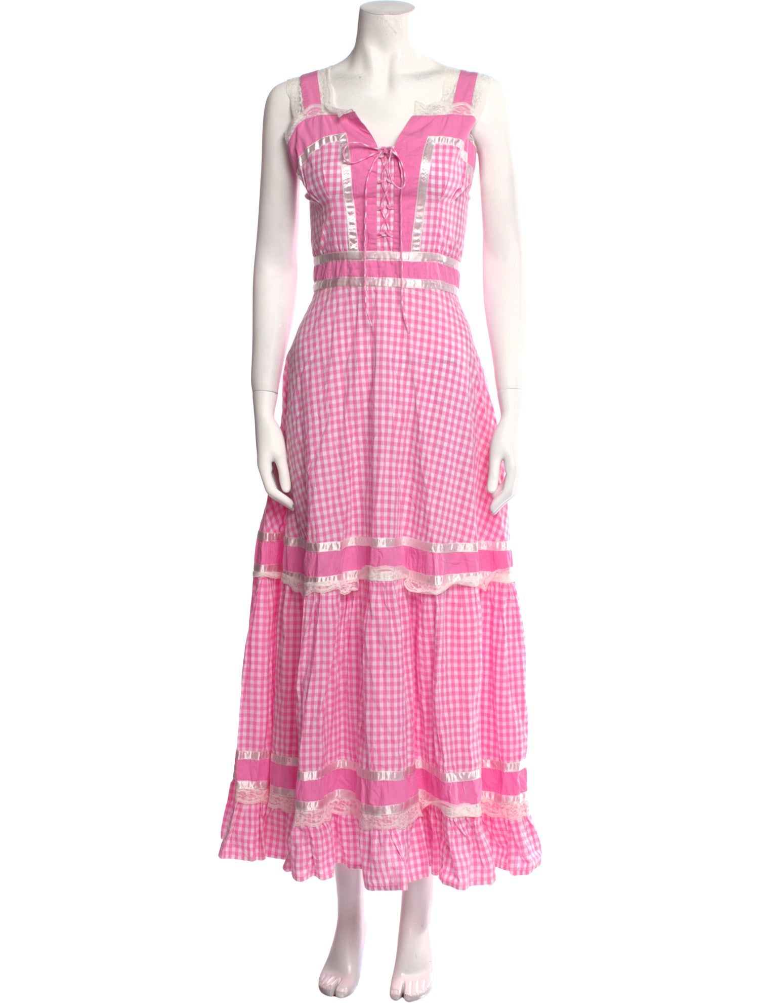 Batsheva Plaid Print Long Dress w/ Tags