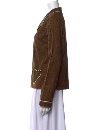 Batsheva Floral Print Long Sleeve Button-Up Top