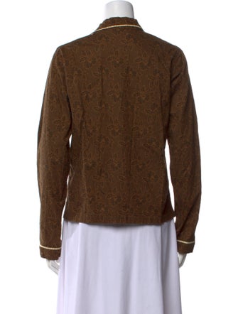 Batsheva Floral Print Long Sleeve Button-Up Top