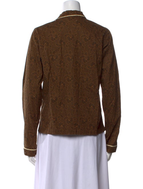 Batsheva Floral Print Long Sleeve Button-Up Top