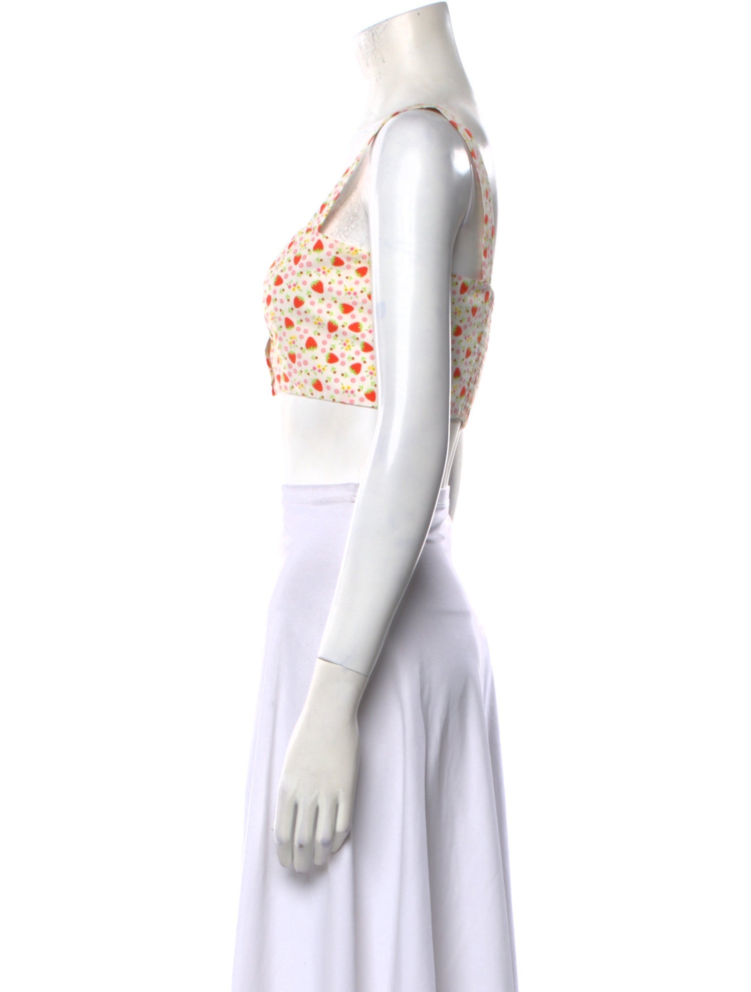 Batsheva Printed Square Neckline Crop Top