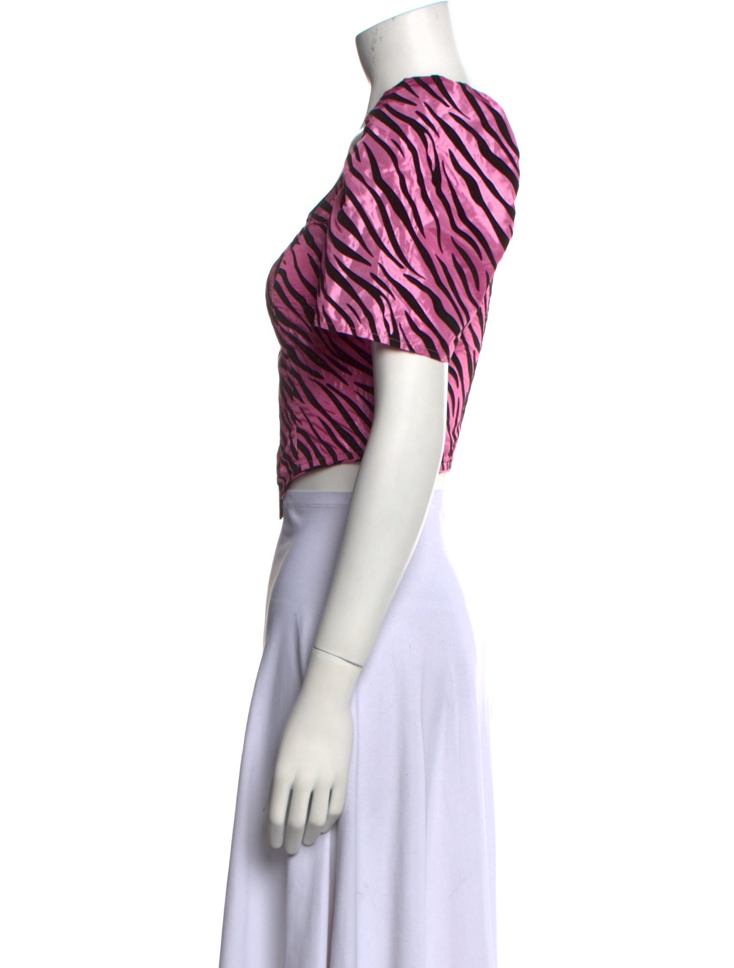 Batsheva Animal Print Square Neckline Crop Top