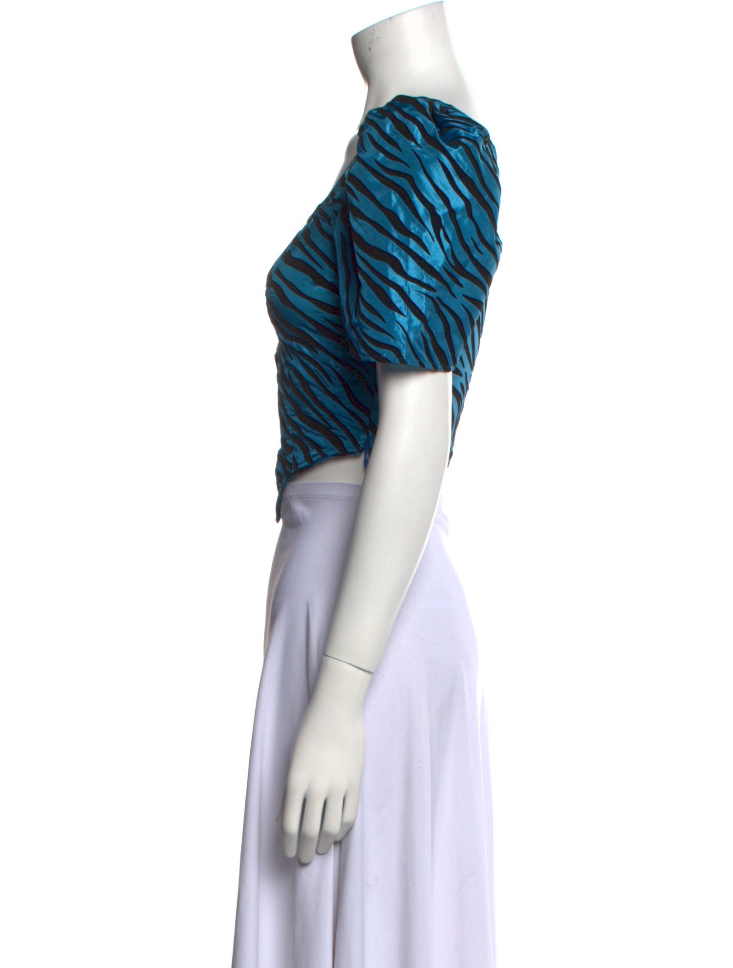 Batsheva Animal Print Square Neckline Crop Top