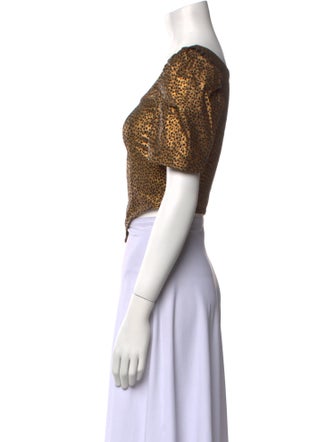 Batsheva Square Neckline Short Sleeve Crop Top