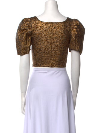 Batsheva Square Neckline Short Sleeve Crop Top