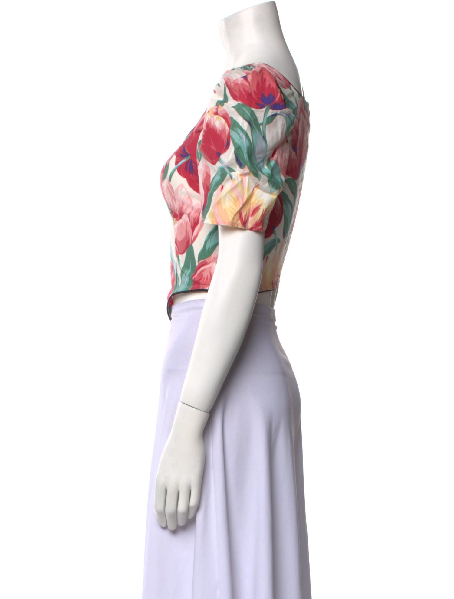 Batsheva Floral Print Square Neckline Crop Top w/ Tags