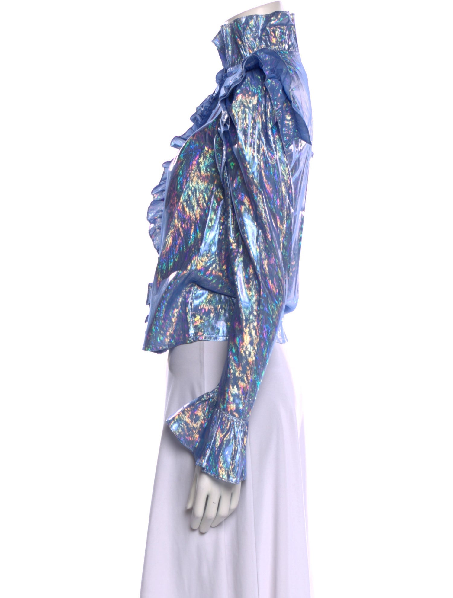 Batsheva Nylon Paisley Print Blouse