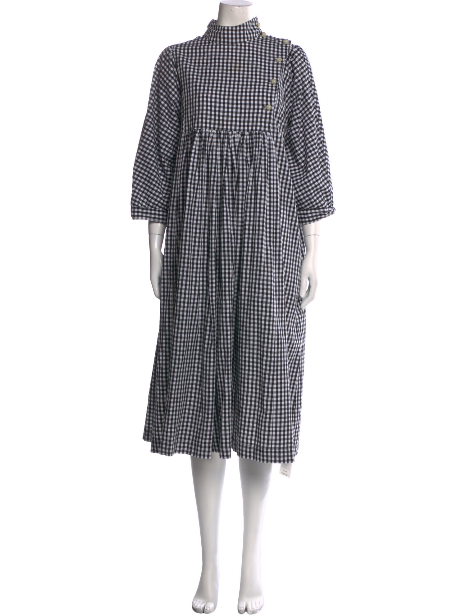 Batsheva Plaid Print Midi Length Dress