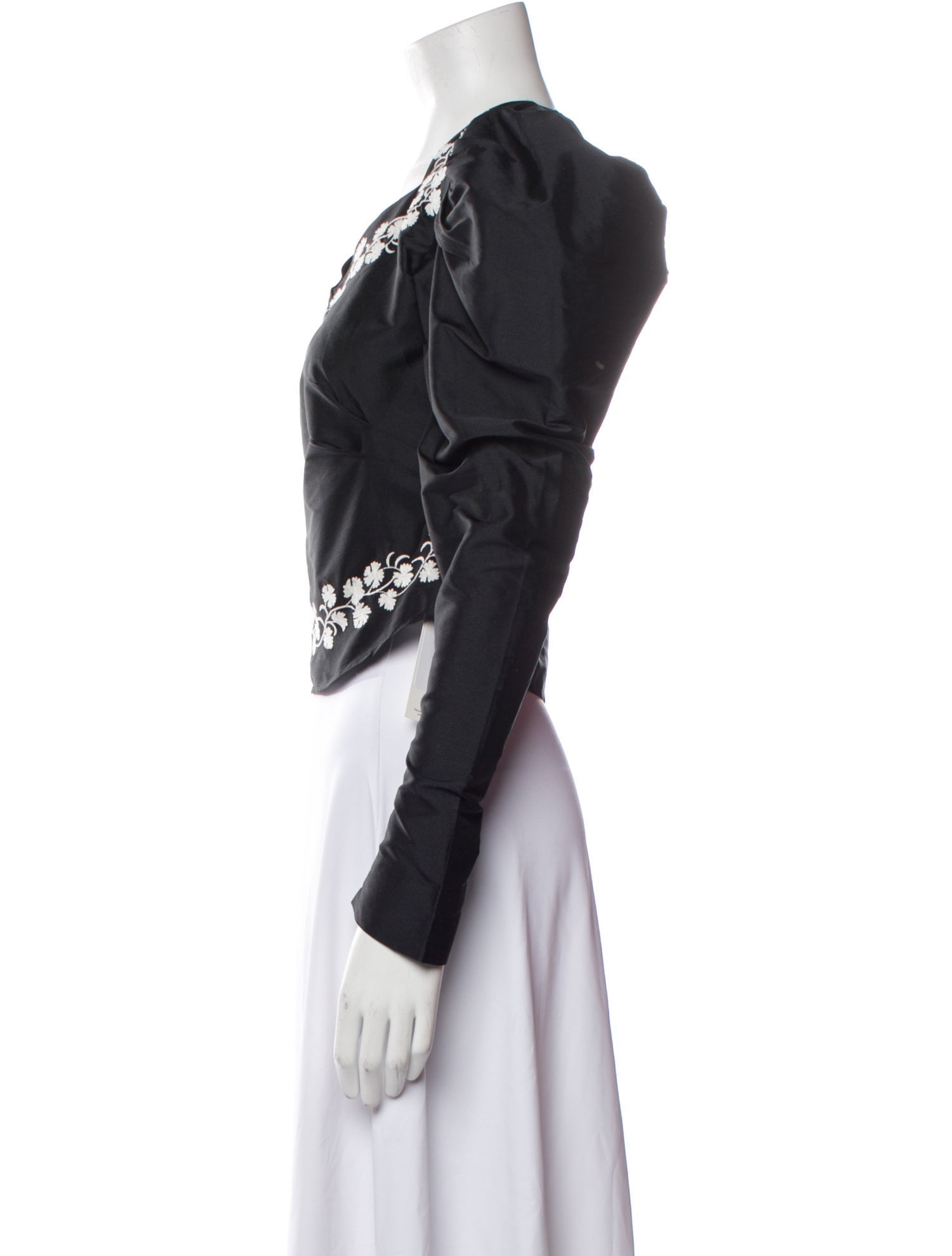 Batsheva V-Neck Long Sleeve Crop Top