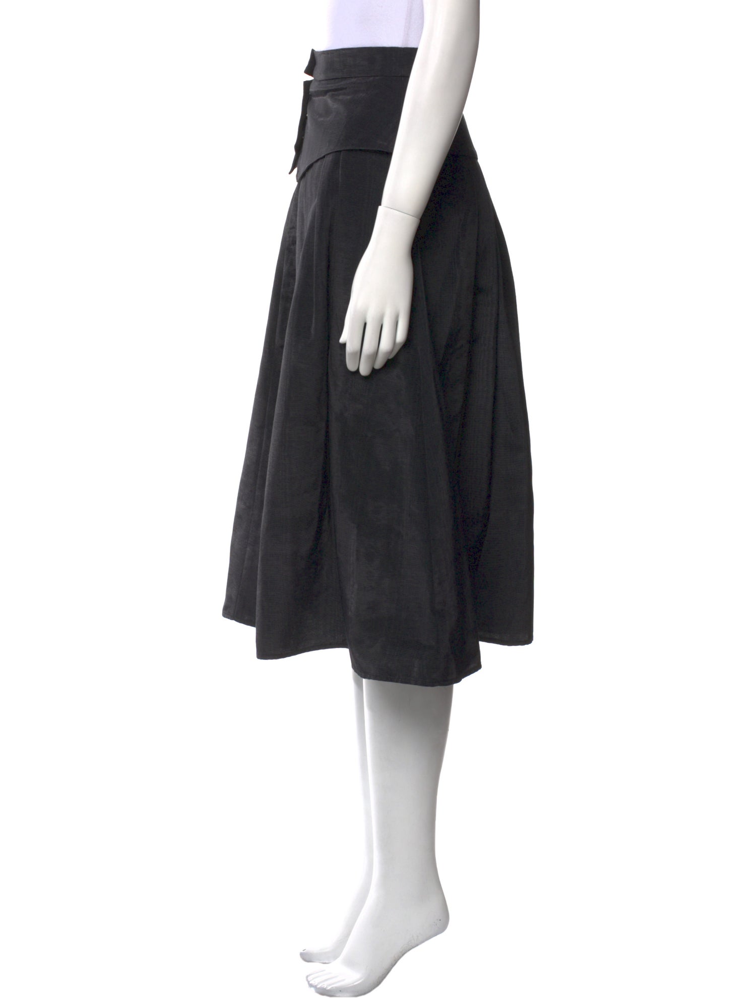 Batsheva Pleated Accents Midi Length Skirt