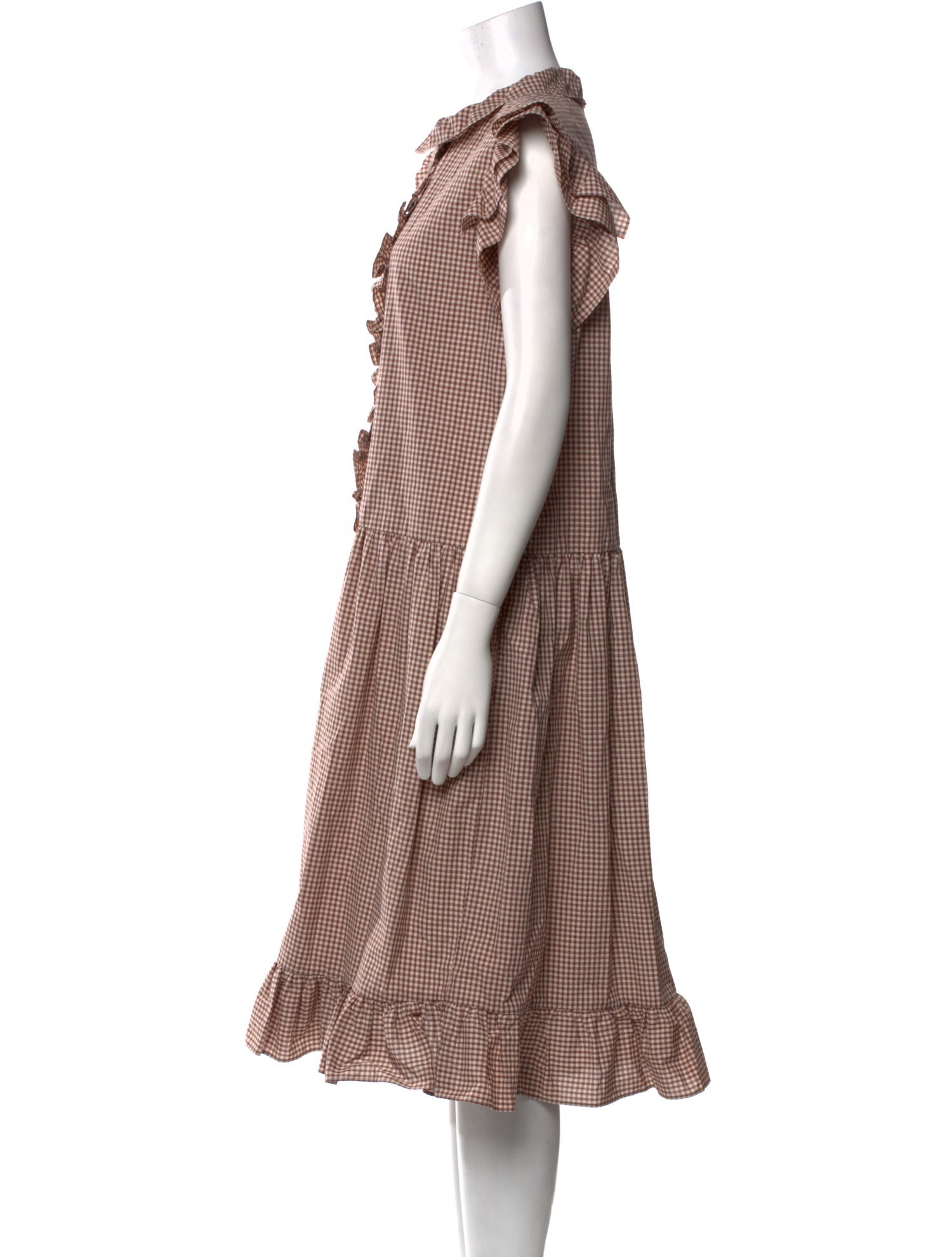 Batsheva Mock Neck Knee-Length Dress