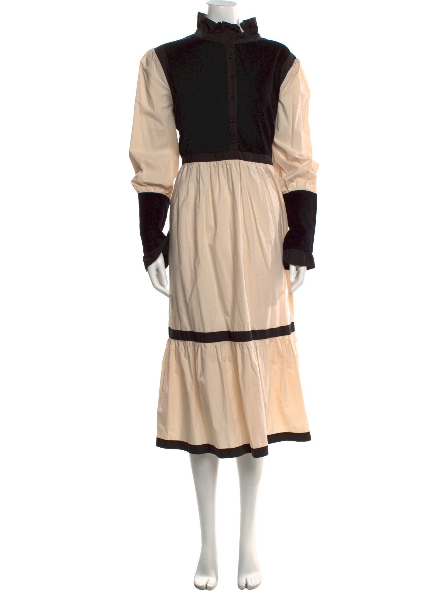 Batsheva Mock Neck Midi Length Dress